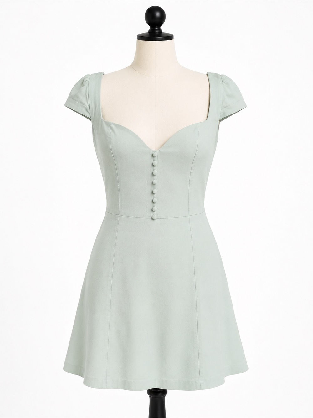 Anthropologie Mint Green Sweetheart Fit & Flare Mini Dress NWOT Size S